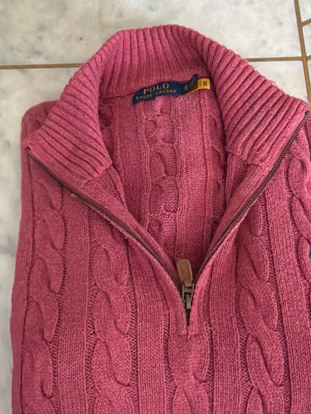 Ralph Lauren Men’s Cable-Knit Half-Zip Sweater - Rose